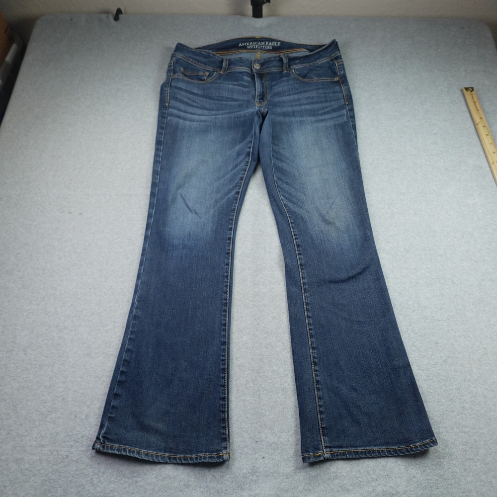 American Eagle Jeans Womens 12 Blue Kick Boot Denim Stretch Casual
